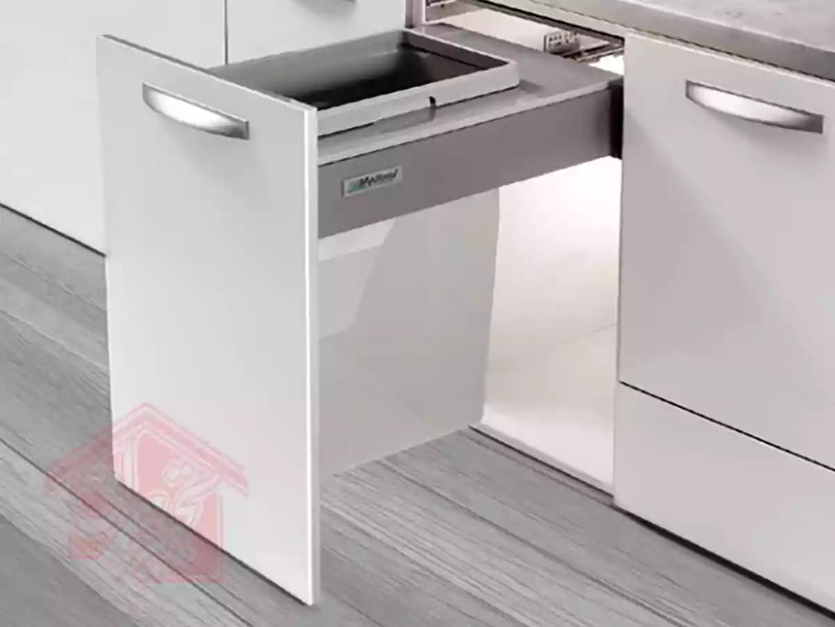 سطل زباله داخل کابینت تک قلو آرام بند ملونی مدل 9005 — تصویر ۶