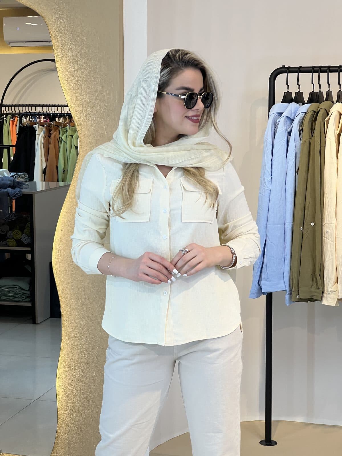 شومیز ابروبادی لیمویی — تصویر ۳