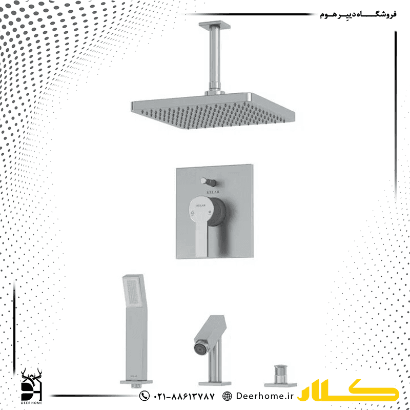شیر حمام توکار کلار مدل فلت کلاسیک تیپ 5 — تصویر ۱۲