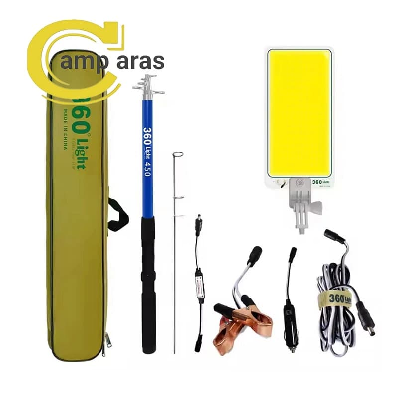 چراغ کمپینگ لنسری 360 لایت 600 وات مدل FR-04 COB طول 4.5 متر