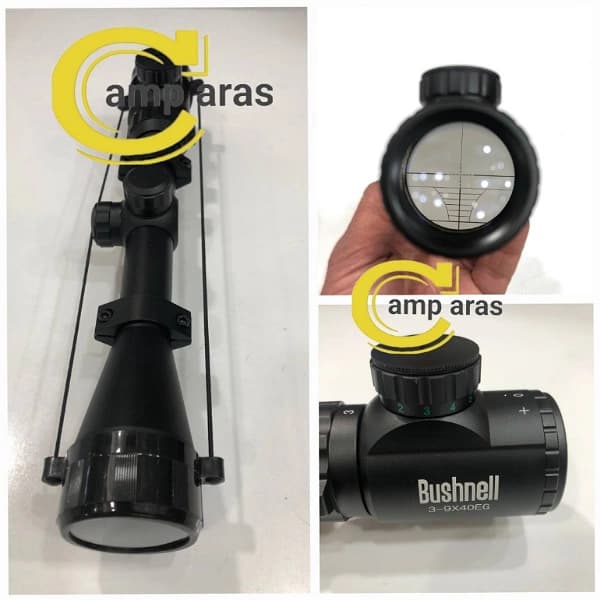دوربین تفنگ بادی بوشنل BUSHNELL 3-9x40EG RG چراغ دار اصل — تصویر ۶