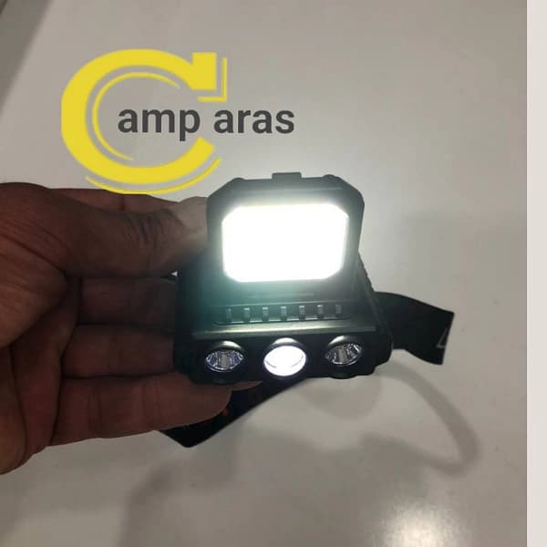 چراغ پیشانی شارژی سنسوردار 4 لامپ LY-801S XPE COB — تصویر ۴