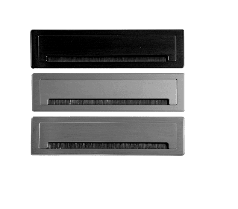 قاب داکت لولایی آلومینیومی رومیزی با درب آرامبند سیلور عمق 28mm , طول 300mm , عرض 90mm فانتونی کد T340 — تصویر ۳