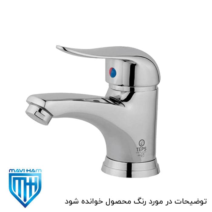 شیر روشویی تپس مدل یاس سفید طلایی — تصویر ۲