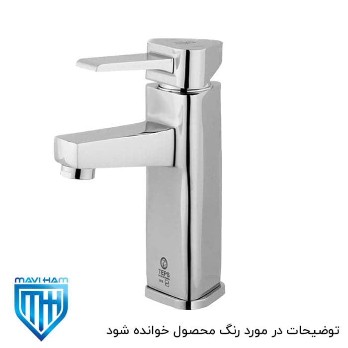شیر روشویی تپس مدل برمودا سفید طلایی — تصویر ۲
