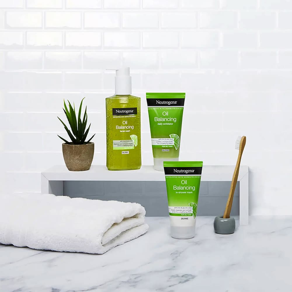 ژل شستشوی پوست چرب لیمو نیتروژنا نوتروژینا Neutrogena Oil Balancing with Lime Facial Wash 200ml — تصویر ۳