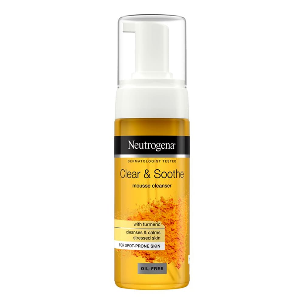 موس پاک کننده و آرامش بخش صورت زردچوبه نیتروژنا نوتروژینا Neutrogena Clear &amp; Soothe Mousse Cleanser 150ml