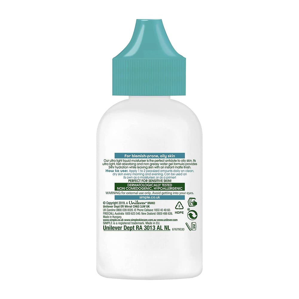 سرم آبرسان ضد جوش و آکنه سیمپل Simple Ultra Light Liquid Moisturiser 50ml — تصویر ۷