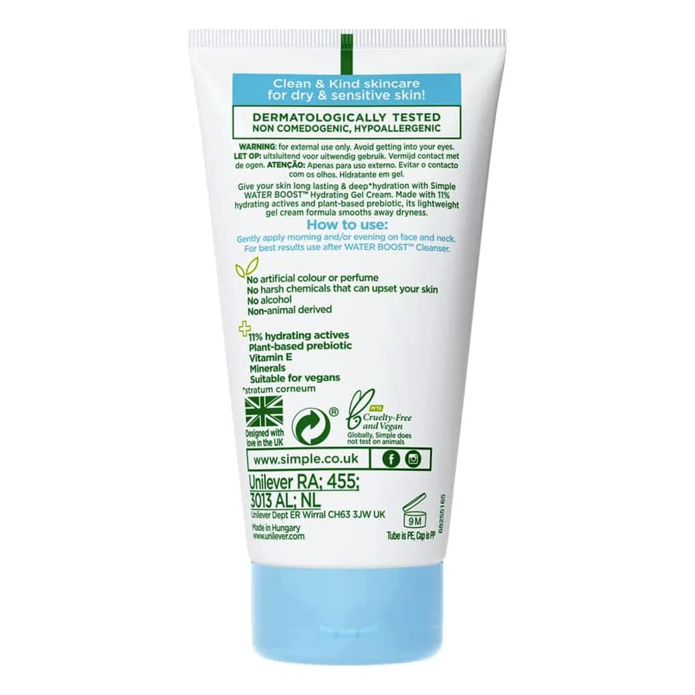 ژل کرم آبرسان و مرطوب کننده پوست خشک سیمپل Simple Water Boost Hydrating Gel Cream 50ml — تصویر ۲