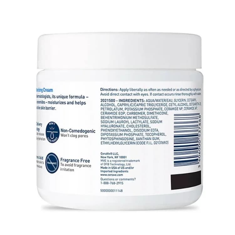 کرم مرطوب کننده صورت و بدن پوست خشک سراوی CeraVe Moisturizing Cream Face and Body for Dry Skin 453g — تصویر ۴