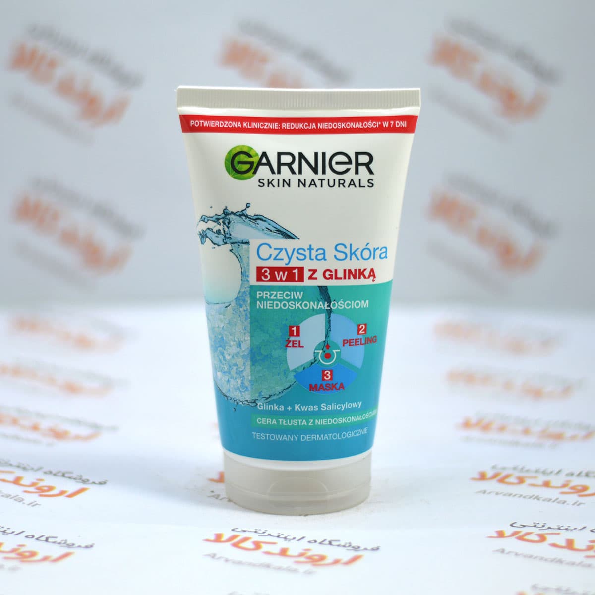 ژل شست و شوی لایه بردار مدل Czysta Skóra 3 in 1 پوست چرب گارنیر گارنیه Garnier Czysta Skóra 3 in 1 washing gel peeling mask 150ml — تصویر ۳