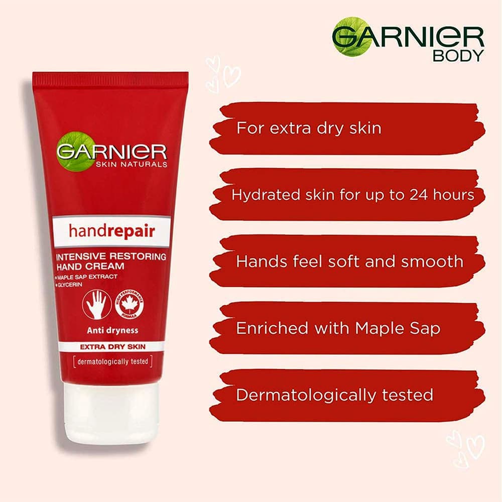 کرم نرم و مرطوب کننده دست گارنیر گارنیه Garnier Skin Naturals Handrepair Intensive Restoring Hand Cream 100ml — تصویر ۱۱
