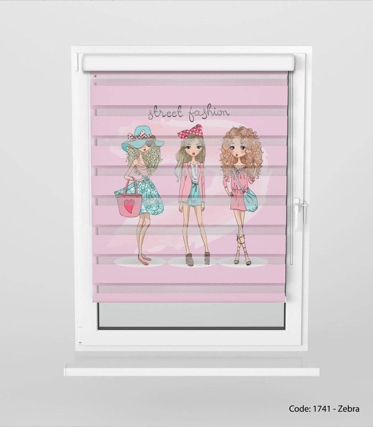 پرده زبرا اتاق نوجوان مدل STREET FASHION