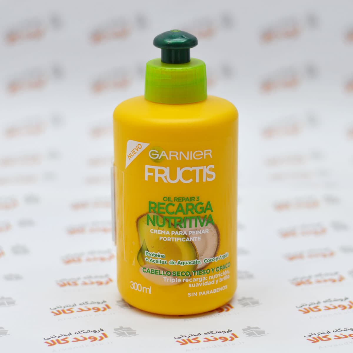 کرم موی پروتئین رسان و حالت دهنده فروکتیس گارنیر گارنیه Garnier Crema para peinar Recarga Nutritiva Fructis 300ml — تصویر ۹