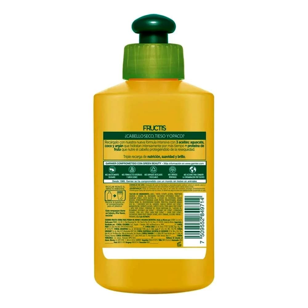 کرم موی پروتئین رسان و حالت دهنده فروکتیس گارنیر گارنیه Garnier Crema para peinar Recarga Nutritiva Fructis 300ml — تصویر ۶