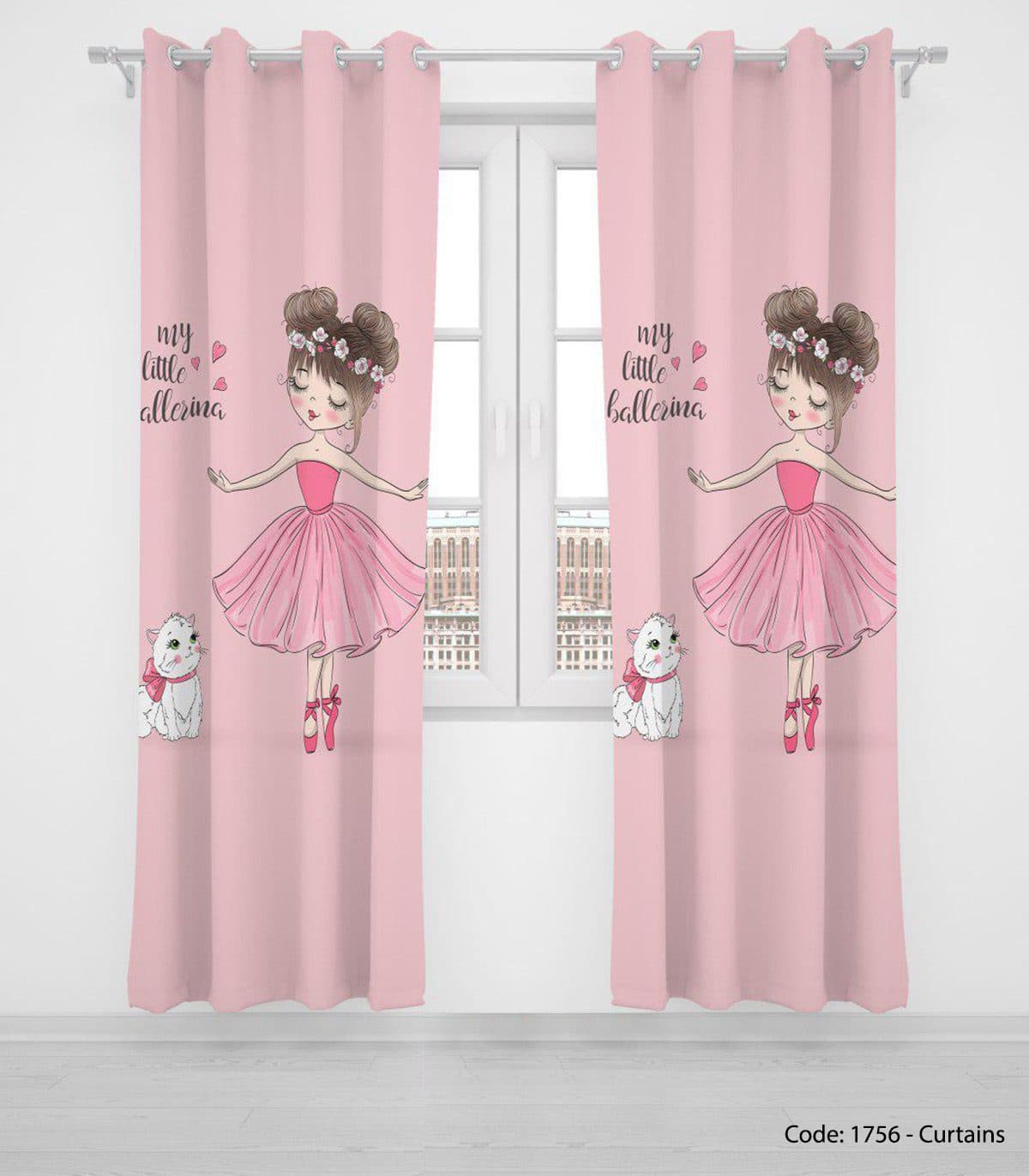 پرده پانچی صورتی دخترانه مدل LITTLE BALLESINA — تصویر ۲
