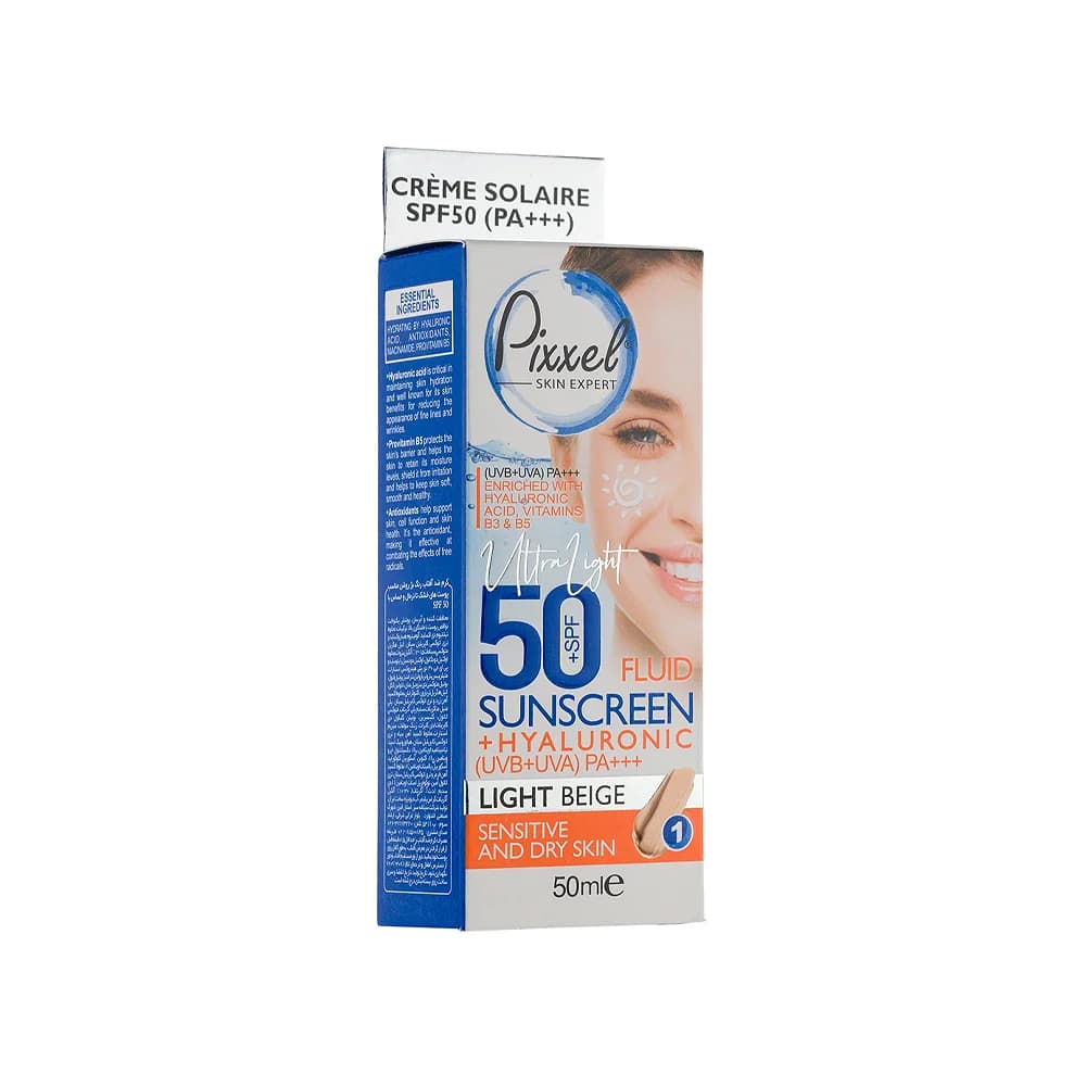 کرم ضد آفتاب رنگ بژ روشن مناسب پوست های خشک تا نرمال و حساس با SPF 50 پیکسل — تصویر ۱۱