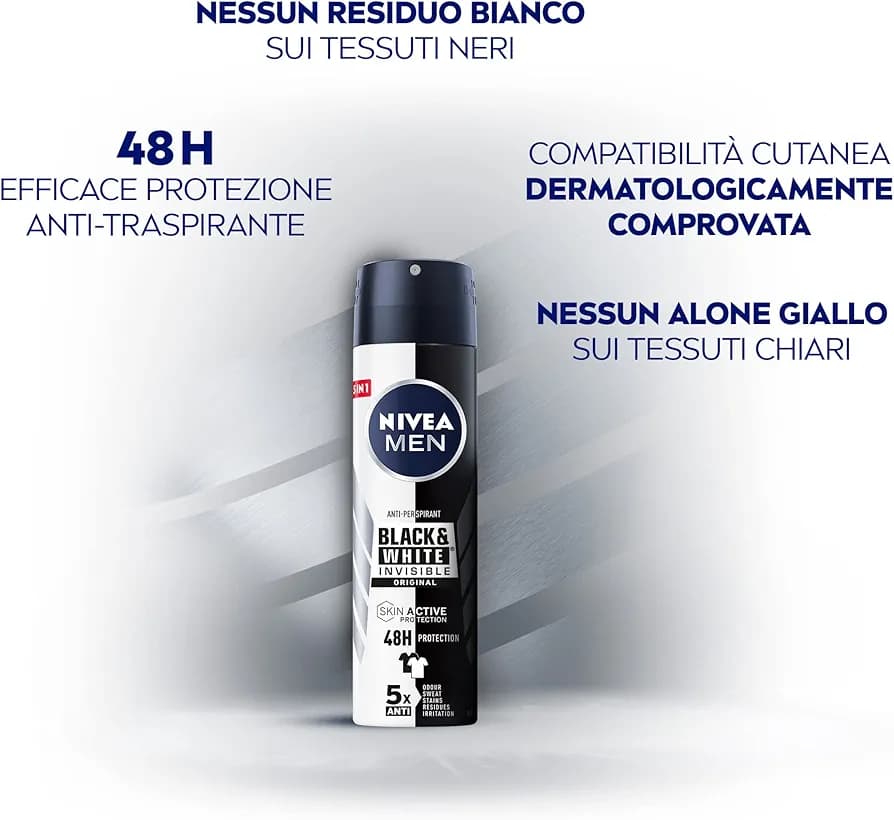 اسپری مردانه نیوا Nivea سری Black & white مدل 150ml)Fresh) — تصویر ۹