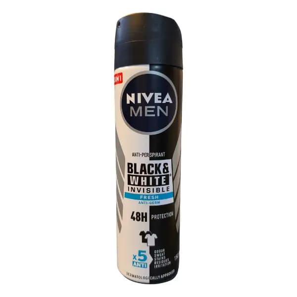 اسپری مردانه نیوا Nivea سری Black & white مدل 150ml)Fresh) — تصویر ۱۰