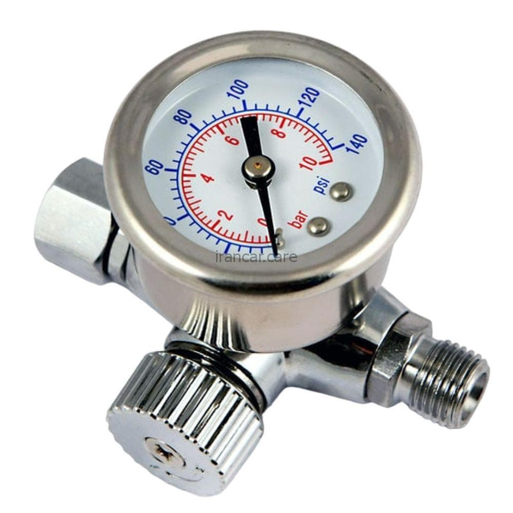 شیر تنظیم باد پیستوله رنگ ایتالکو گیج دار عقربه ای مدل Italco Air Spray Gun Pressure Gauge FR-5 — تصویر ۴