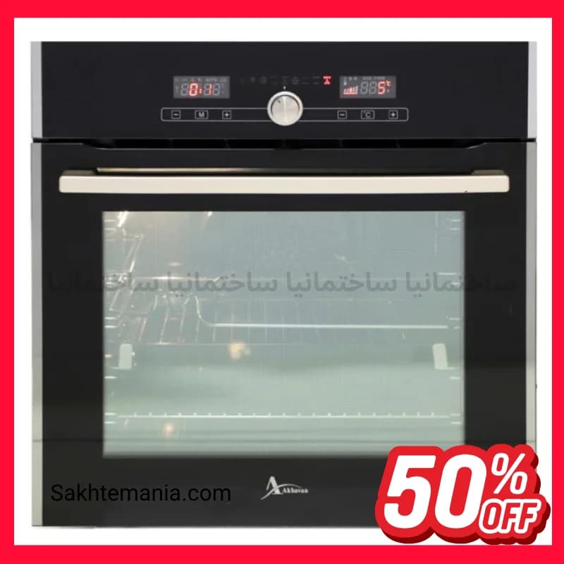 فر توکار اخوان مدل F25Pro برقی | فر تمامبرقی ۷۰ لیتری با پنل لمسی و طراحی مشکی — تصویر ۶