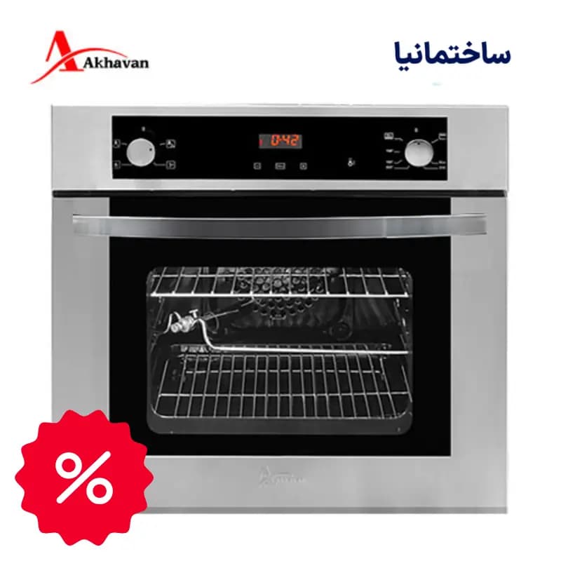 فر توکار اخوان مدل F24 | ترکیب قدرتمند گاز و برق با طراحی استیل ضدلک
