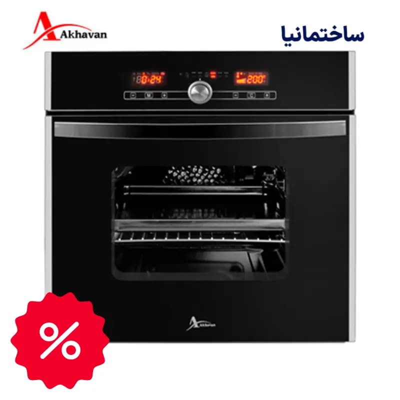 فر توکار اخوان مدل F25 | فر برقی با صفحه کنترل تاچ اسکرین و قابلیت برنامهریزی — تصویر ۲