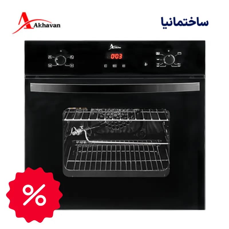 فر توکار اخوان مدل F21 | فر برقی با ظرفیت ۶۸ لیتر و طراحی شیشهای مدرن