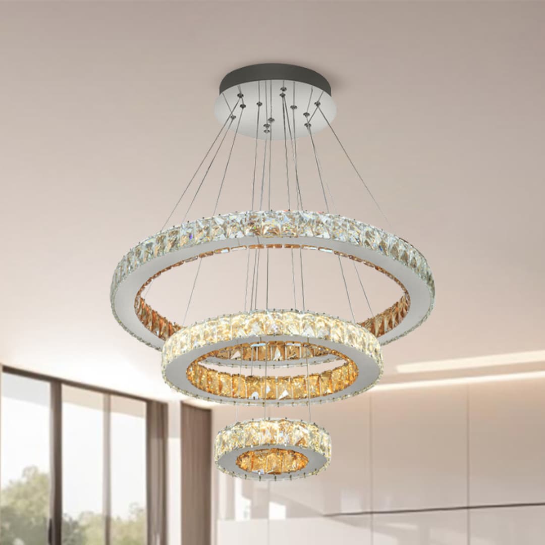 لوستر سقفی طرح سه حلقه LED مدرن مدل GU04