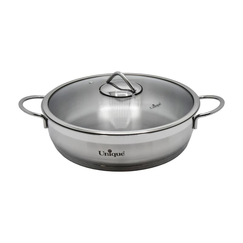تابه دو دسته استیل یونیک کد 9945 سایز 28 — تصویر ۲
