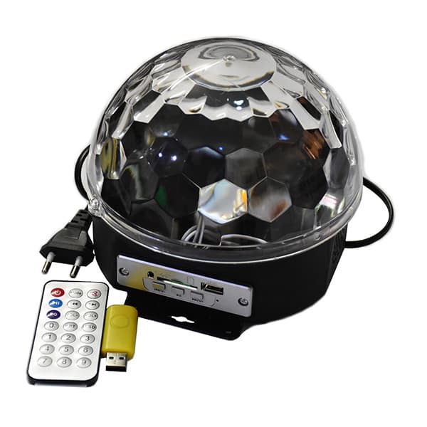 دستگاه رقص نور اسپیکر دار نیم کره ا Digital RGB LED. Crystal Majic Bal