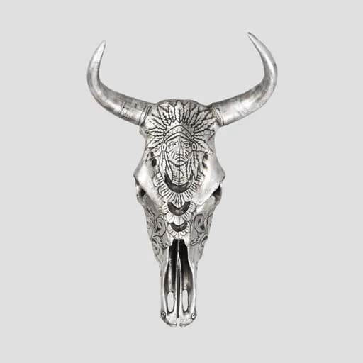 دیوارکوب طرح جمجمه گاومیش (راک) مدل Apache کد Irz266 — تصویر ۲