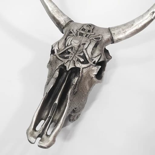 دیوارکوب طرح جمجمه گاومیش (راک) مدل Pirate کد Irz267 رنگ نقرهای — تصویر ۱۲