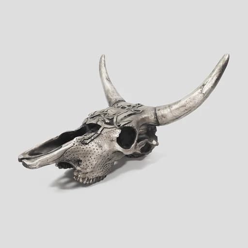 دیوارکوب طرح جمجمه گاومیش (راک) مدل Pirate کد Irz267 رنگ نقرهای — تصویر ۳