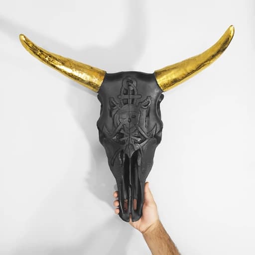 دیوارکوب طرح جمجمه گاومیش (راک) مدل Pirate کد Irz267 رنگ مشکی — تصویر ۷