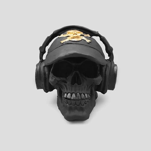 مجسمه جمجمه DJ مدل Golden Pirate رنگ مشکی کد Khk835 — تصویر ۴