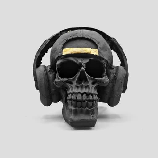 مجسمه اسکلت DJ مدل Headphones رنگ مشکی کد Shah934 — تصویر ۳