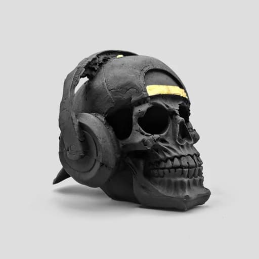 مجسمه اسکلت DJ مدل Headphones رنگ مشکی کد Shah934