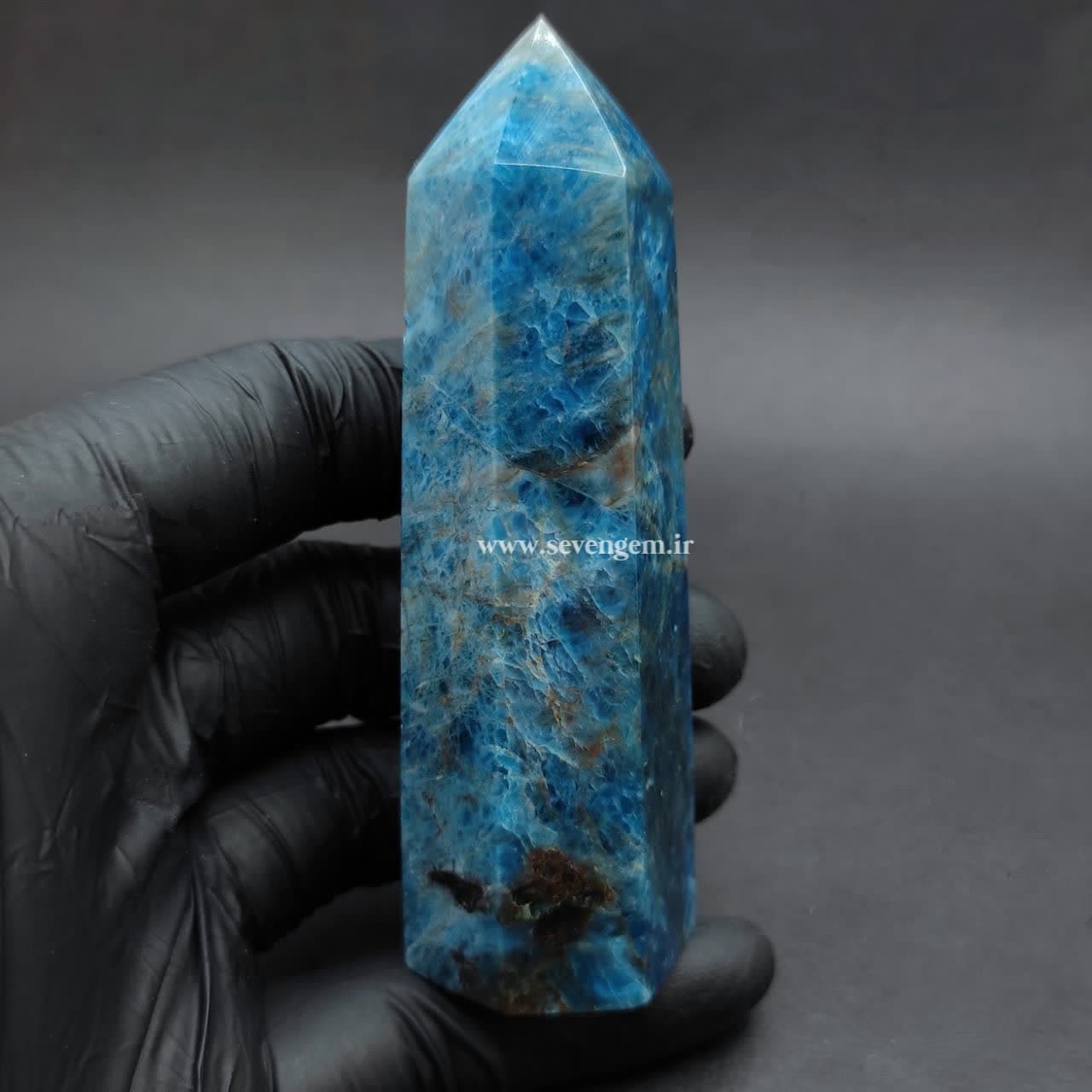 منشور سنگ آپاتیت آبی (کدB768) — تصویر ۳