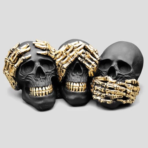 مجسمه اسکلتی طرح کوشین ساما مدل 3Skulls رنگ مشکی کد Wht265