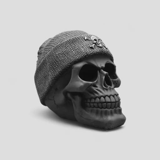 مجسمه جمجمه کلاه بافت مدل Black Skull کد Khk814 — تصویر ۳