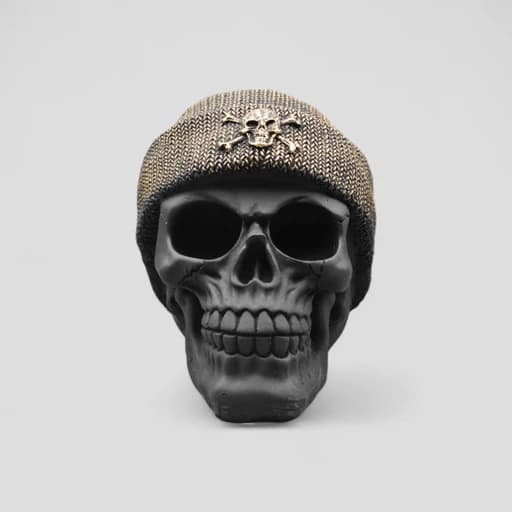 مجسمه جمجمه کلاه بافت مدل Black Skull کد Khk814 — تصویر ۴