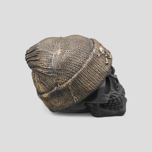 مجسمه جمجمه کلاه بافت مدل Black Skull کد Khk814 — تصویر ۶