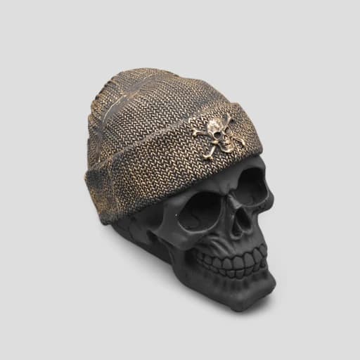 مجسمه جمجمه کلاه بافت مدل Black Skull کد Khk814 — تصویر ۵