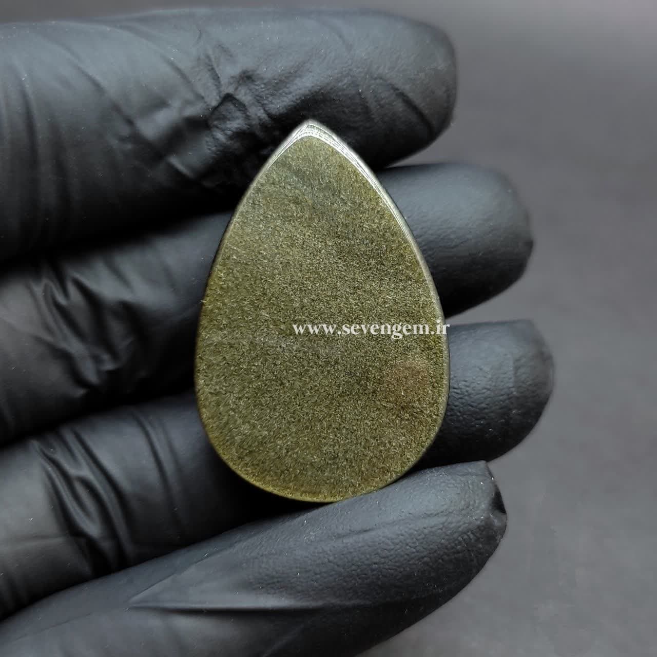 نگین سنگ آبسیدین شاین طلایی (کدB733) — تصویر ۴