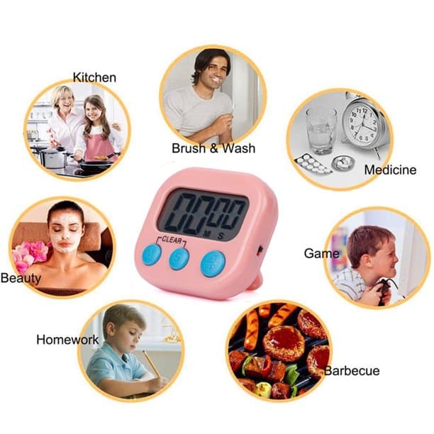 تایمر کرنومتر دیجیتال آشپزخانه صورتی مدل 103L — تصویر ۱۱