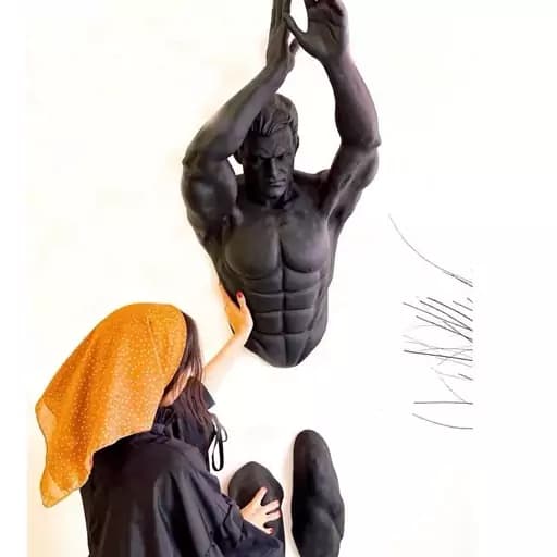 مجسمه دیوارکوب فیگور ورزشکار