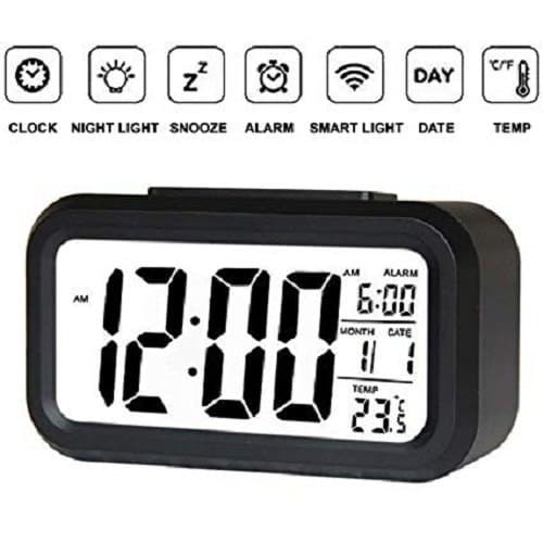 ساعت رومیزی دیجیتال زنگ دار هوشمند مدل TCK-18 رنگ مشکی — تصویر ۶