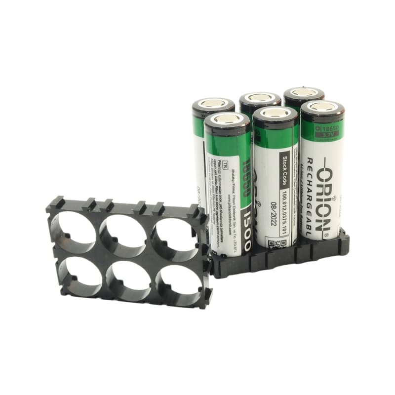 براکت پلاستیکی 6 تایی 3×2نگهدارنده باتری های لیتیوم یون 18650 — تصویر ۳