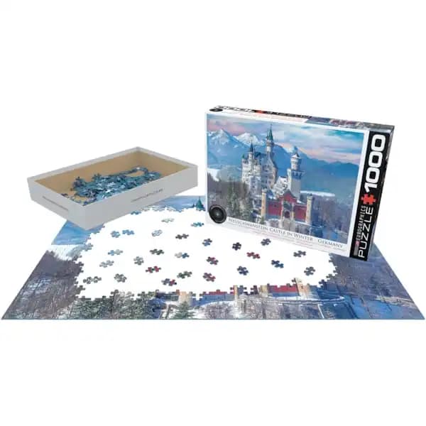 پازل 1000 تکه یوروگرافیکس Eurographics طرح قلعه نویشوان اشتاین در زمستان — تصویر ۹